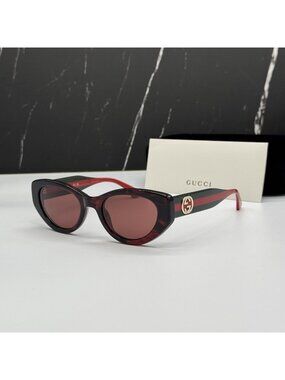 CLASSY New GUCCI Sunglasses Brown Gold Logo Cat Eye Square 51mm Womens Gucci GG1578S Cat Eye Sunglasses | Fashion Eyewear US main image 4